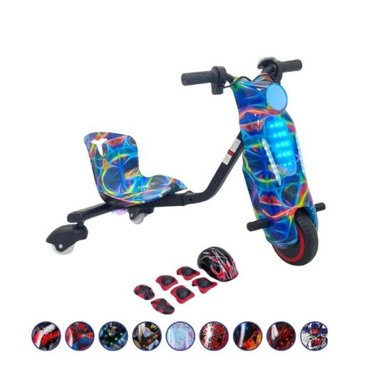 صورة سكوتر كهربائي مزخرف بتصميم مدهش وألوان زاهية